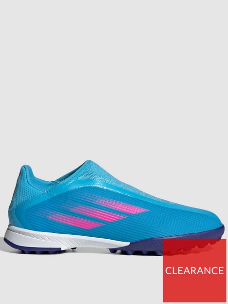 adidas-junior-x-laceless-speedflow3-astro-turf-football-boots-blue