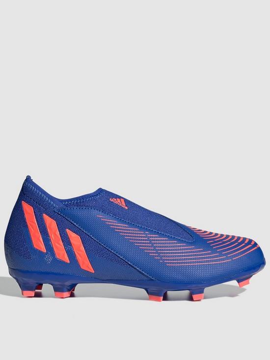 front image of adidas-junior-predator-laceless-203-firm-ground-football-boots-blue