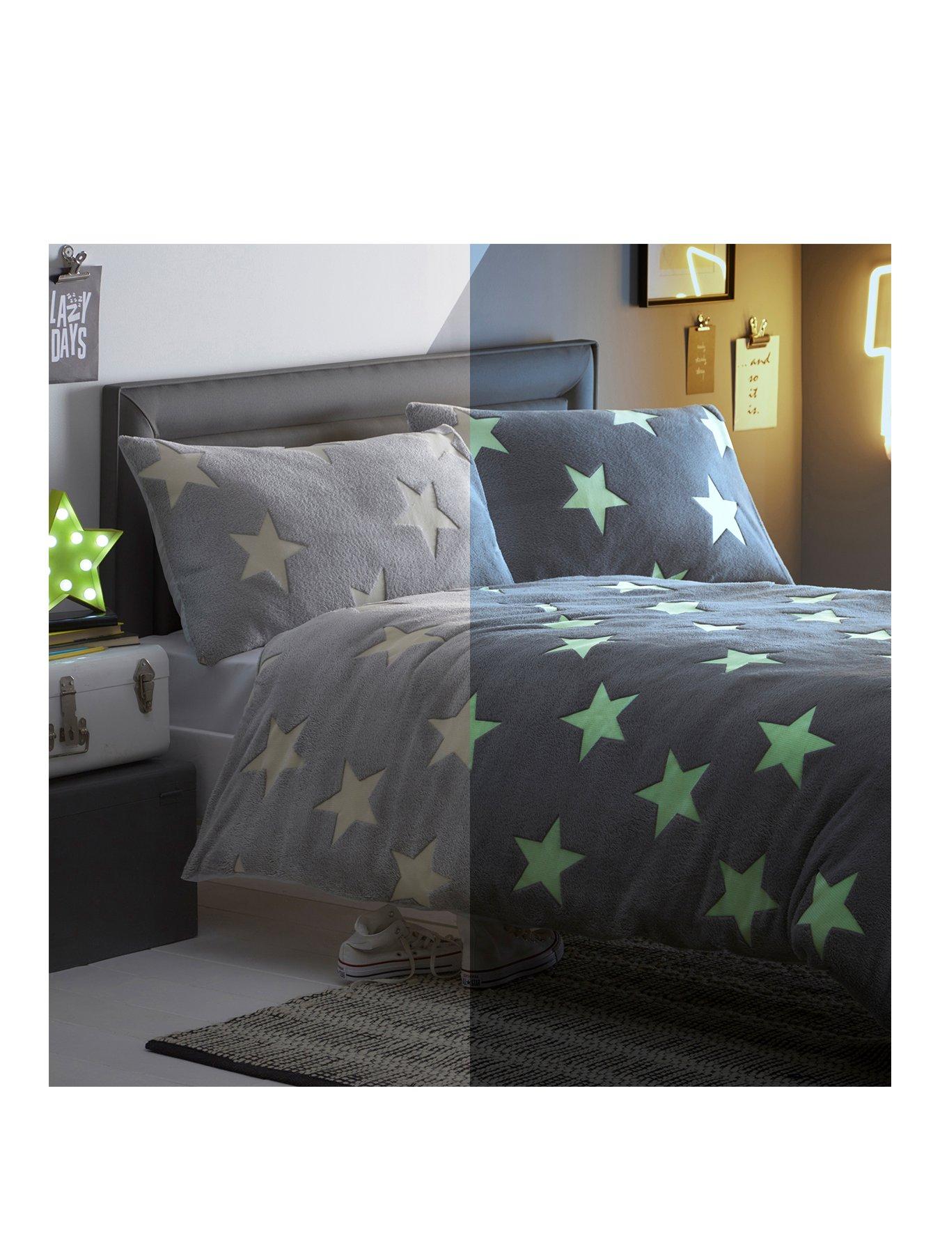 Silent night teddy fleece duvet glow in the online dark