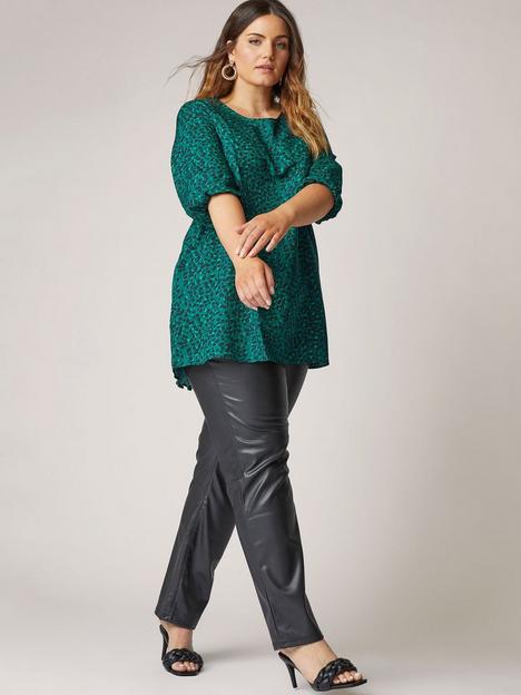 yours-unfiltered-dip-hem-tunic-34-sleeve-green-marking