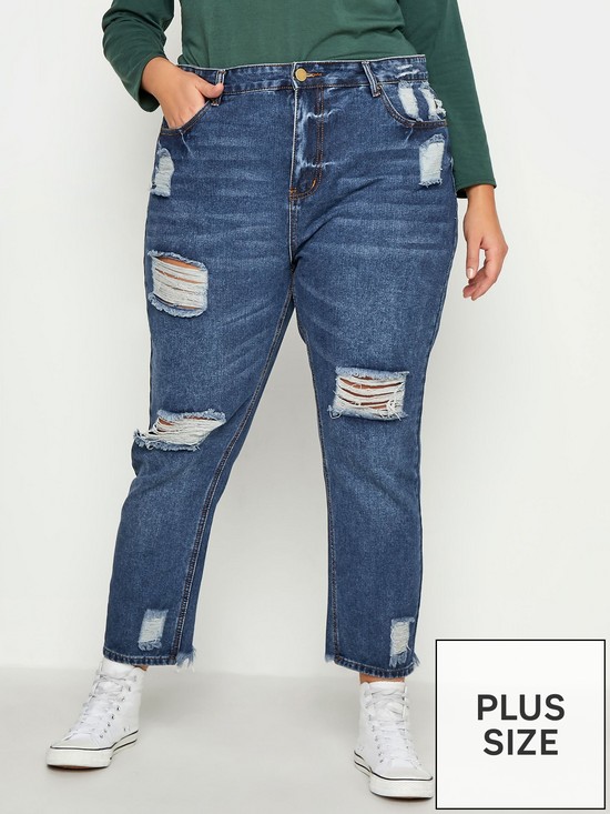 front image of yours-ripped-cat-scratch-stretch-mom-jean