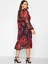  image of yours-london-floral-ruffle-tiered-dress-black