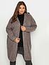  image of yours-fluffy-fleck-hooded-cardigan-brown