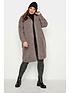  image of yours-fluffy-fleck-hooded-cardigan-brown