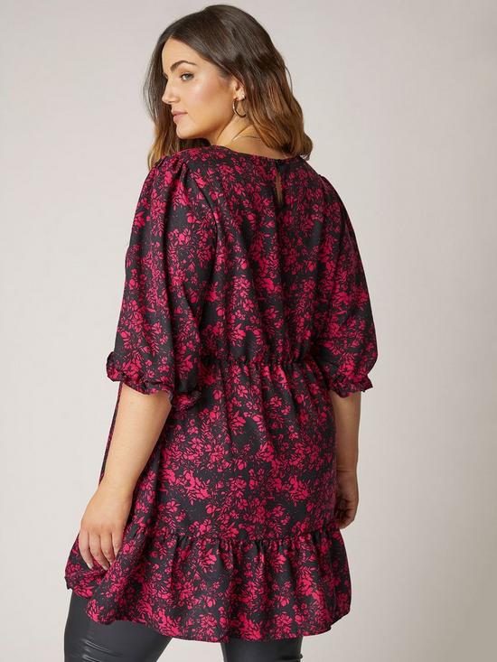 stillFront image of yours-34-sleeve-dress-pink-silhouette