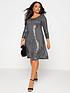 yours-yours-london-three-quarter-sleeve-sequin-party-swing-dress-silverfront