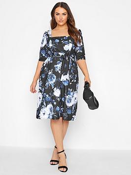 yours-yours-london-ice-floral-square-neck-dress-black
