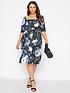 yours-yours-london-ice-floral-square-neck-dress-blackfront