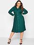  image of yours-london-pleat-shirt-dress-green