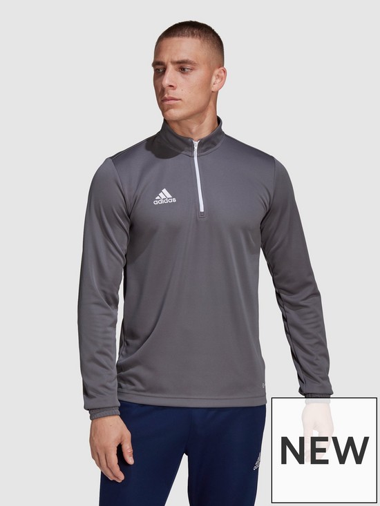 front image of adidas-mens-entrada-22-training-12-zip-top-grey