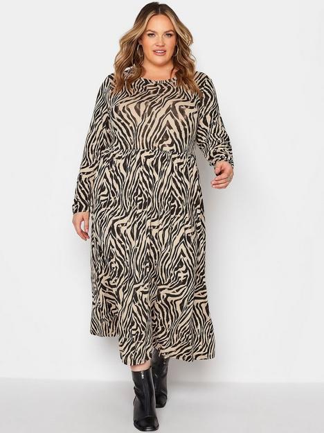 yours-limited-collection-throw-on-midaxi-dress--nbspbrown-zebra-printnbsp