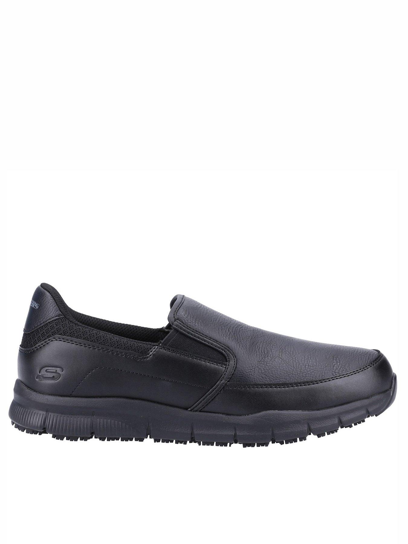 Skechers Work Nampa Groton Slip Resistant Slip On Trainers Black Very