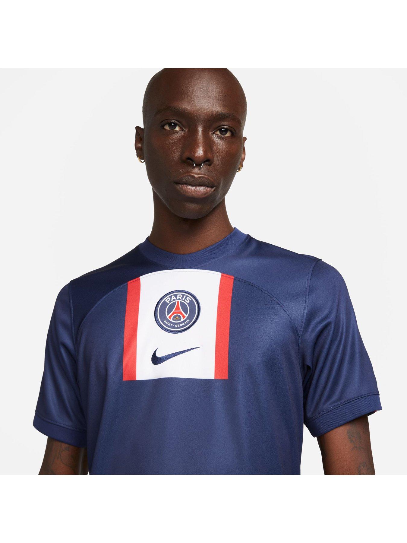 Nike Psg Mens 22/23 Home Short Sleeved Shirt - Navy | Very.co.uk