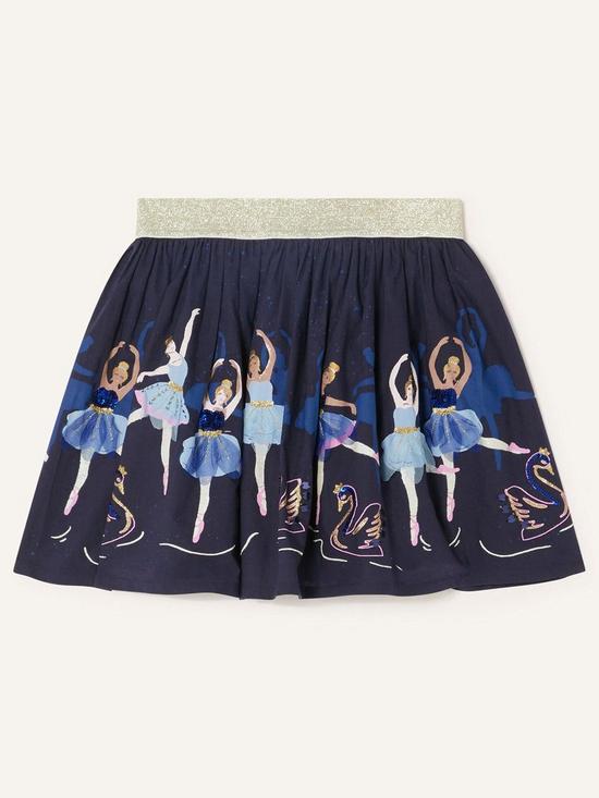 front image of monsoon-girls-sew-embroidered-ballerina-skirt-navy