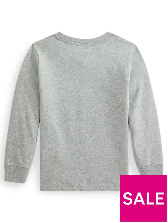 back image of ralph-lauren-boys-polo-logo-long-sleeve-t-shirt-grey