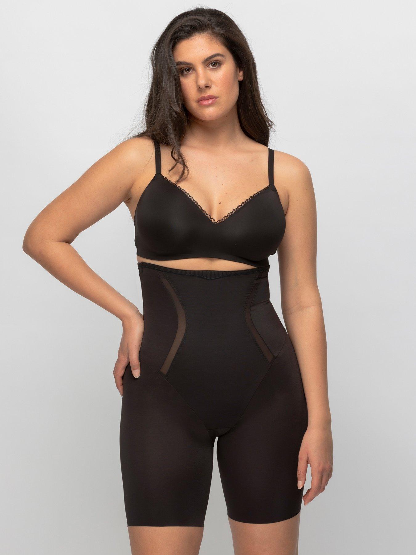 undefined Firm Foundations Hi Waist Thigh Slimmer - Black