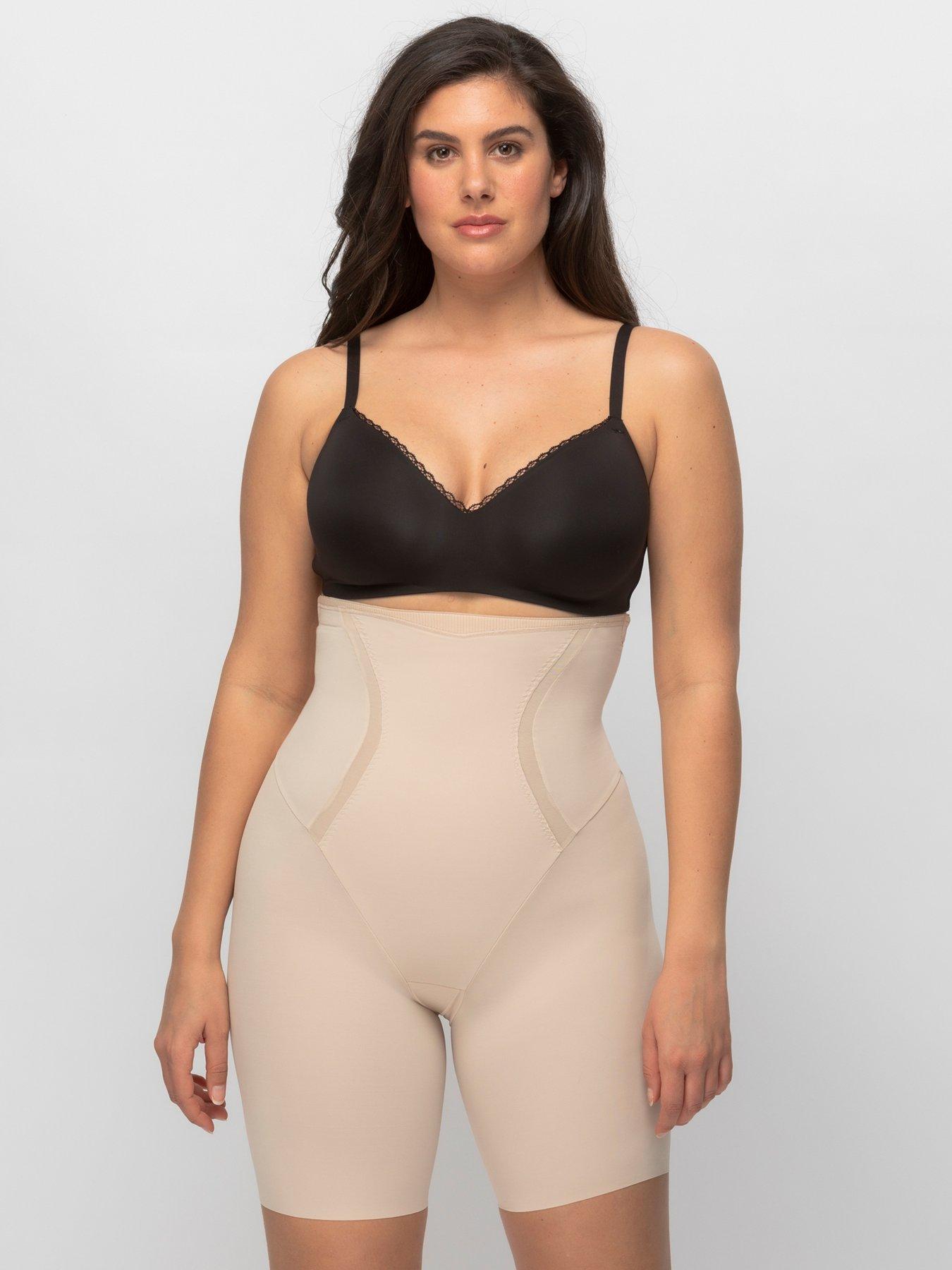 undefined Firm Foundations Hi Waist Thigh Slimmer - Latte Brown