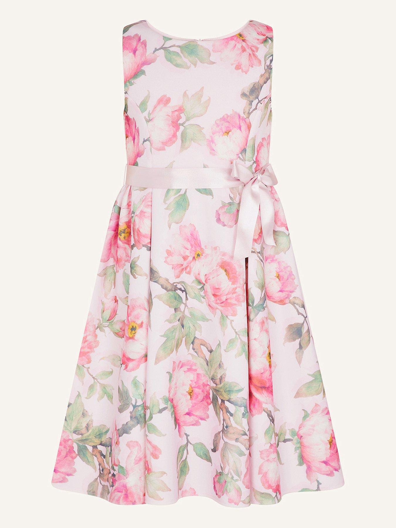  Girls S.e.w. Betty Winter Floral Scuba Dress - Pink
