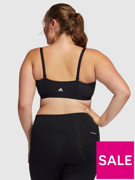 stillFront image of adidas-all-me-branded-bra-plus-size-blackwhite