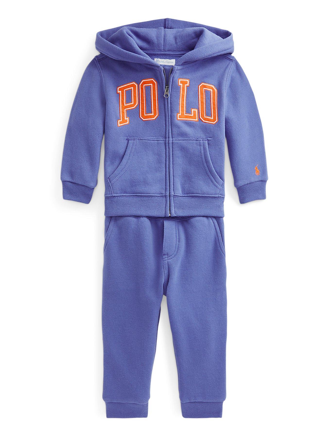Ralph Lauren Baby Boys Hoodie and Tracksuit Bottoms Set - Blue | very.co.uk