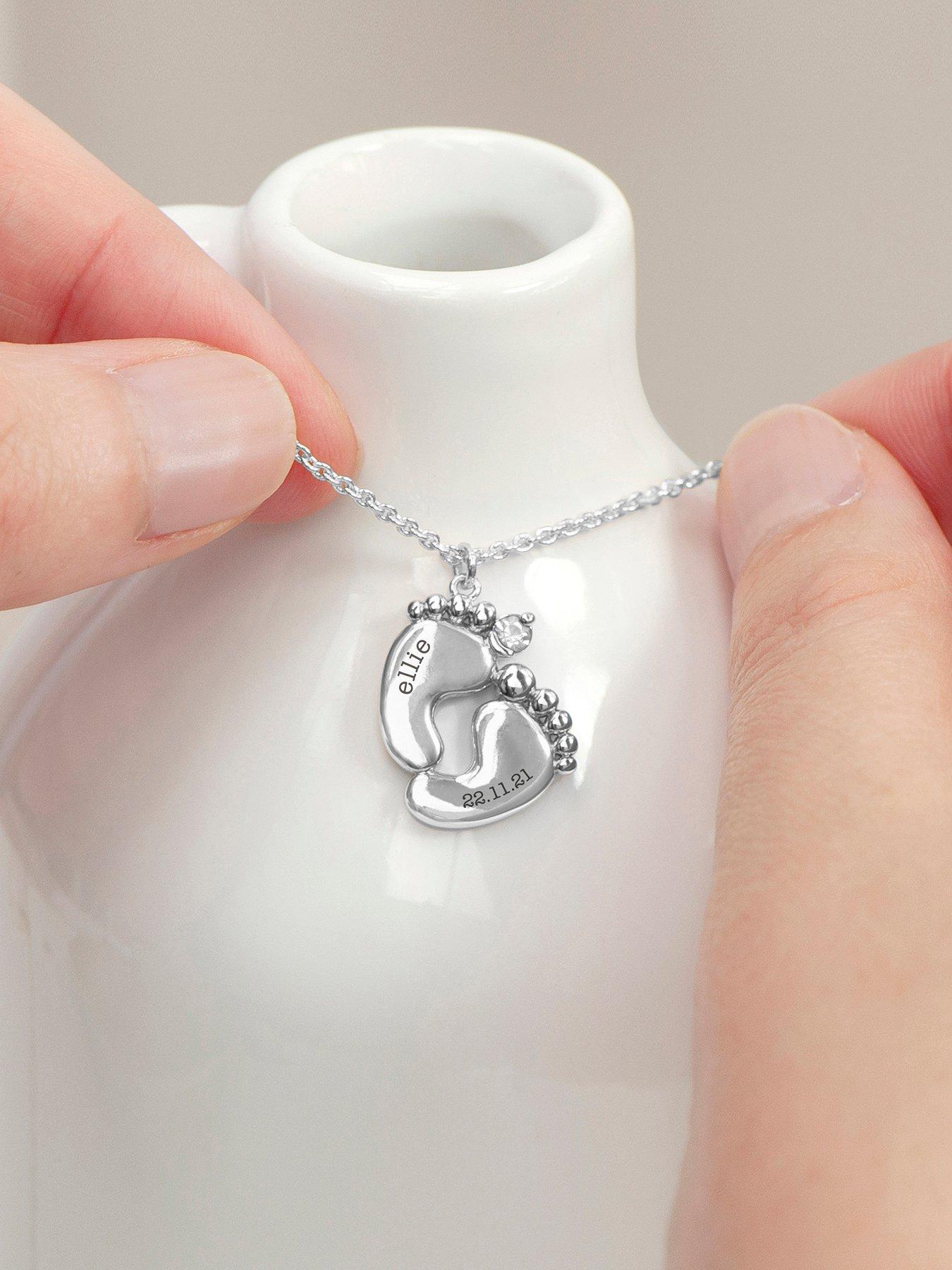 Treat Republic Personalised Baby Feet Necklace in Silver very
