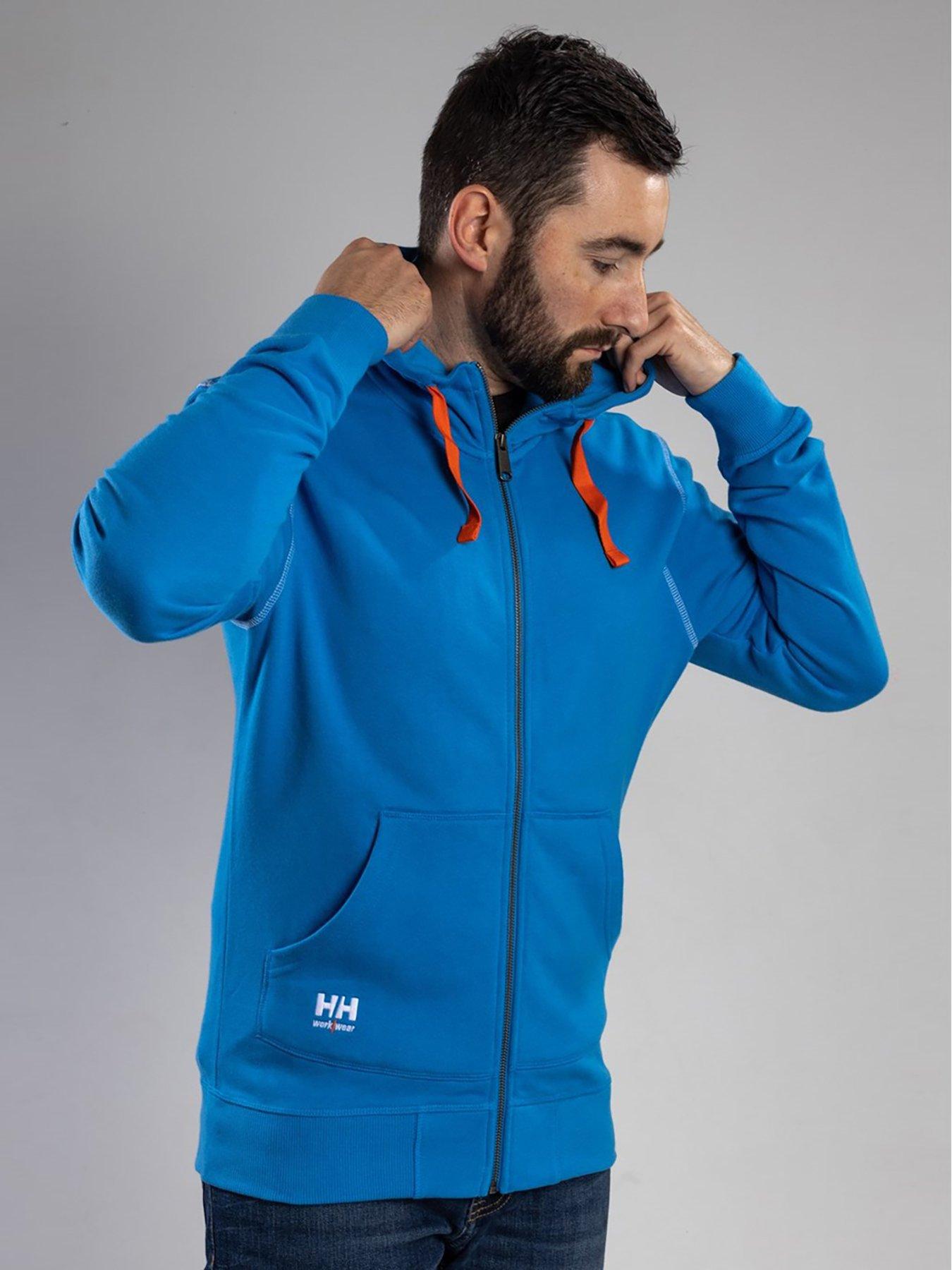 Helly Hansen Workwear Oxford Zip Hoodie Sweatshirt - Blue | very.co.uk