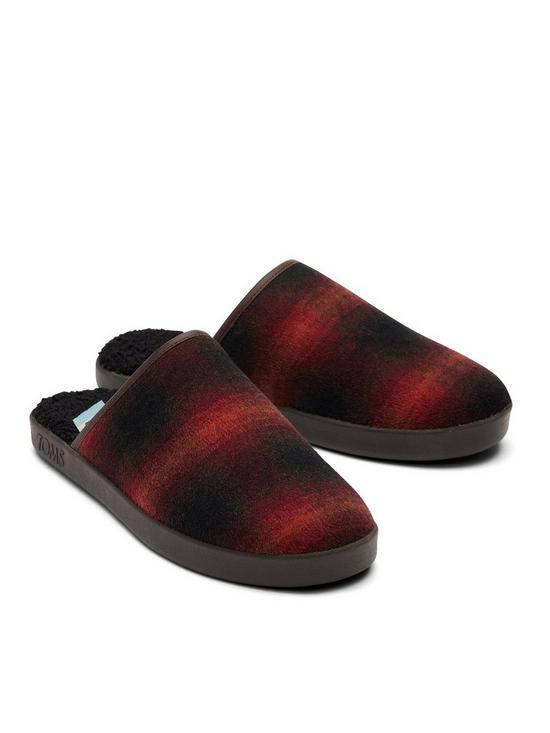front image of toms-harbor-10016938-ndash-red-abstract-plaid-slipper