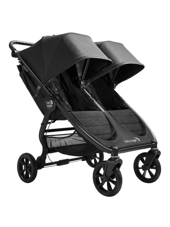 front image of baby-jogger-city-mini-gt2-double-pushchair-opulent-black