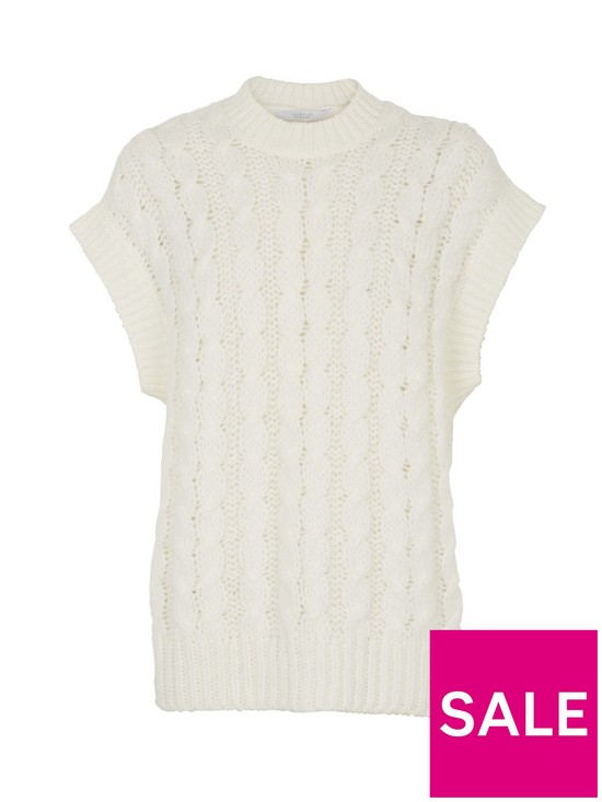 stillFront image of michelle-keegan-chunky-knit-vest-cream