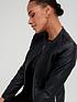  image of v-by-very-pintuck-faux-leather-jacket-black