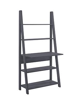 Product photograph of Lpd Furniture Tiva Shelving Unit With Desk - Black from very.co.uk