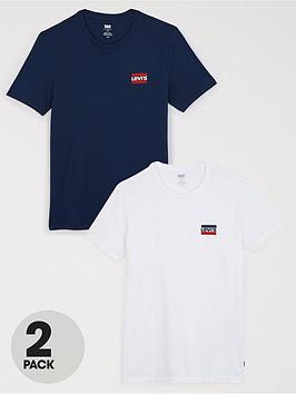 levi's logo 2 pack t-shirt - white/navy