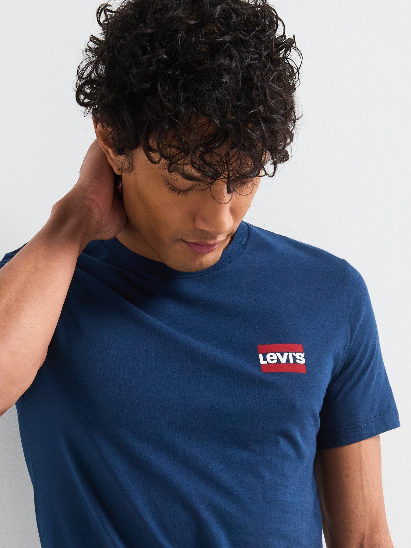 Image 6 of 6 of Levi's Logo 2 Pack T-Shirt - White/Navy