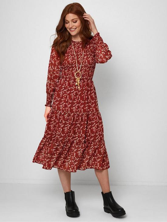 front image of joe-browns-dare-to-be-different-ditsy-dress-red