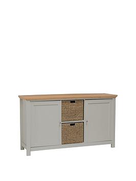 Product photograph of Lpd Furniture Cotswold 2 Door 2 Basket Sideboard - Grey from very.co.uk