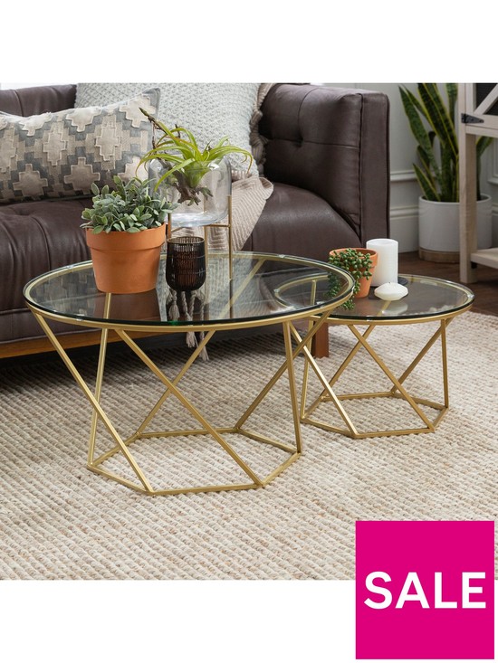 front image of lisburn-designs-barnes-set-of-2-nest-of-tables-gold