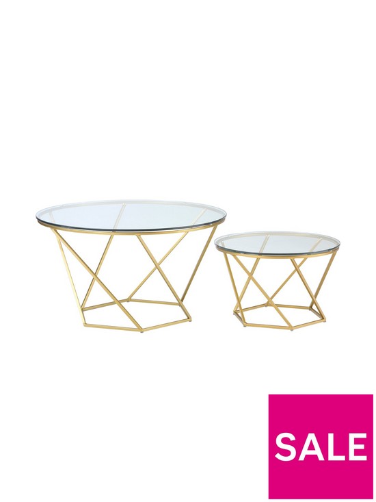 stillFront image of lisburn-designs-barnes-set-of-2-nest-of-tables-gold