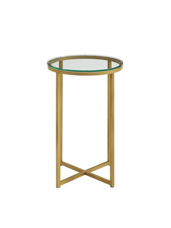 stillFront image of lisburn-designs-bryce-round-side-table-gold