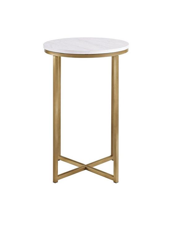 stillFront image of lisburn-designs-bryce-round-side-table-whitegold