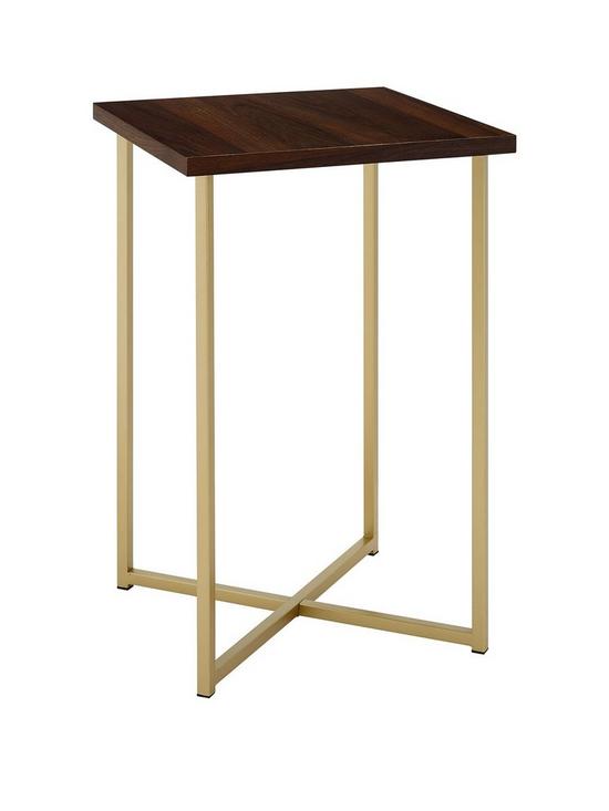 stillFront image of lisburn-designs-powell-side-table-walnutgold