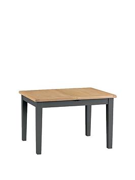 K-Interiors Harrow Part Assembled Solid Wood 120-165 Cm Extending Dining Table - Charcoal/Oak