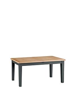 K-Interiors Harrow Part Assembled Solid Wood 160-210 Cm Extending Dining Table - Charcoal/Oak