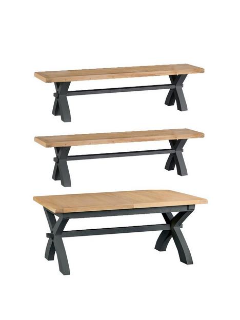k-interiors-harrownbsp-part-assembled-solid-woodnbsp180-230-cm-extending-dining-table-2-benches-charcoaloak