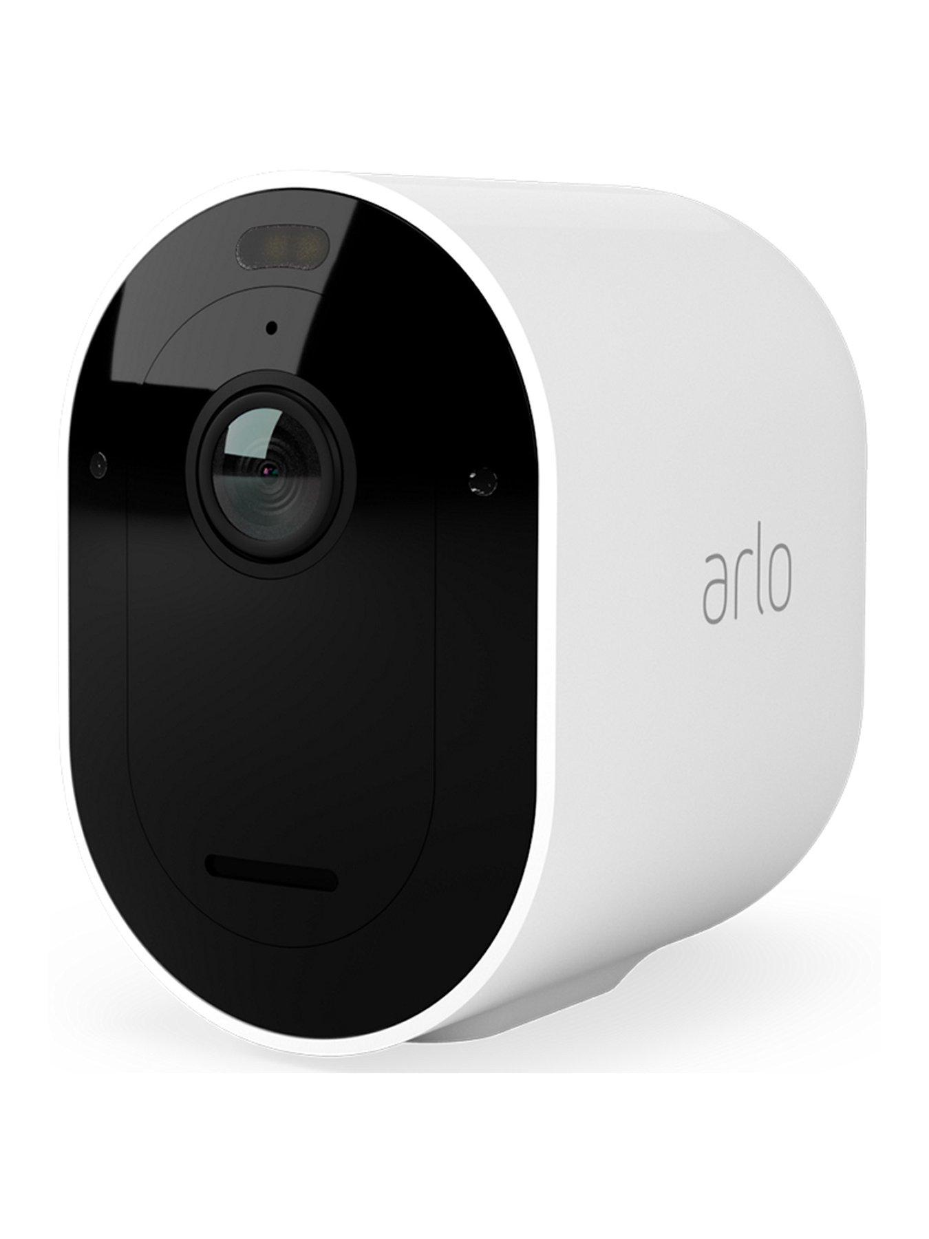 Product photograph of Arlo Pro4 Outdoor Wireless Home Security Camera System Cctv Direct To Wifi 6-month Battery Life Colour Night Vision 2k Hdr 2-way Audio Spotlight Alarm No Hub Needed Vmc4050p from very.co.uk