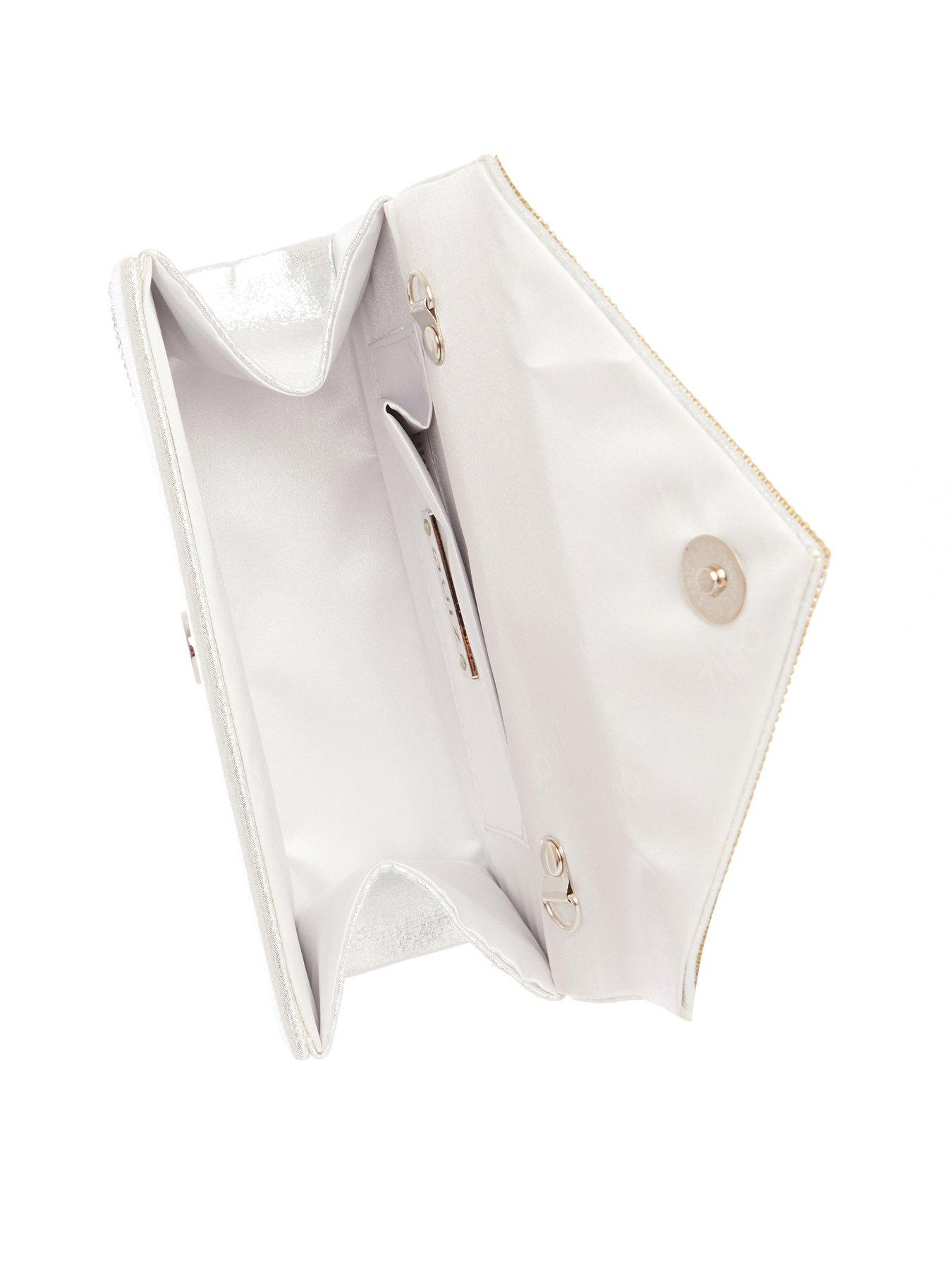 Bags & Purses Diamante Clutch Bag - Bright Silver
