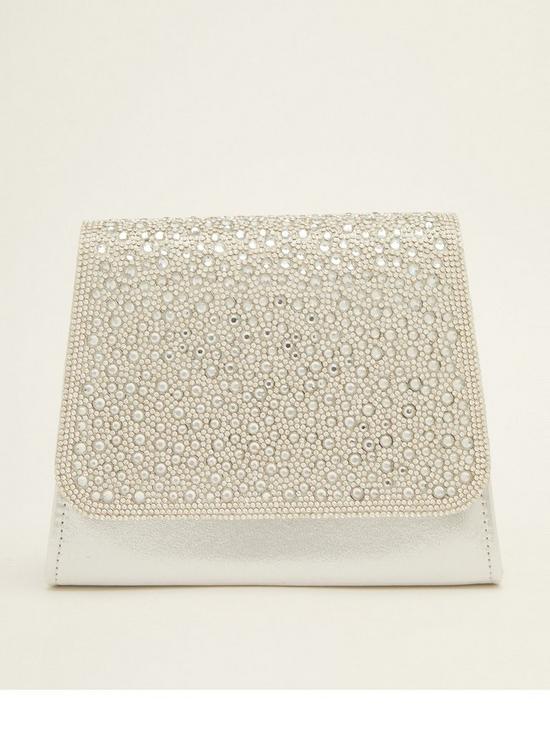 front image of quiz-shimmer-diamante-front-bag