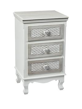 Product photograph of Lpd Furniture Brittany 3 Drawer Bedside Table from very.co.uk