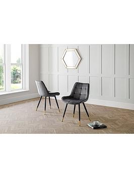 Product photograph of Julian Bowen Hadid Set Of 2 Dining Chairs - Grey from very.co.uk