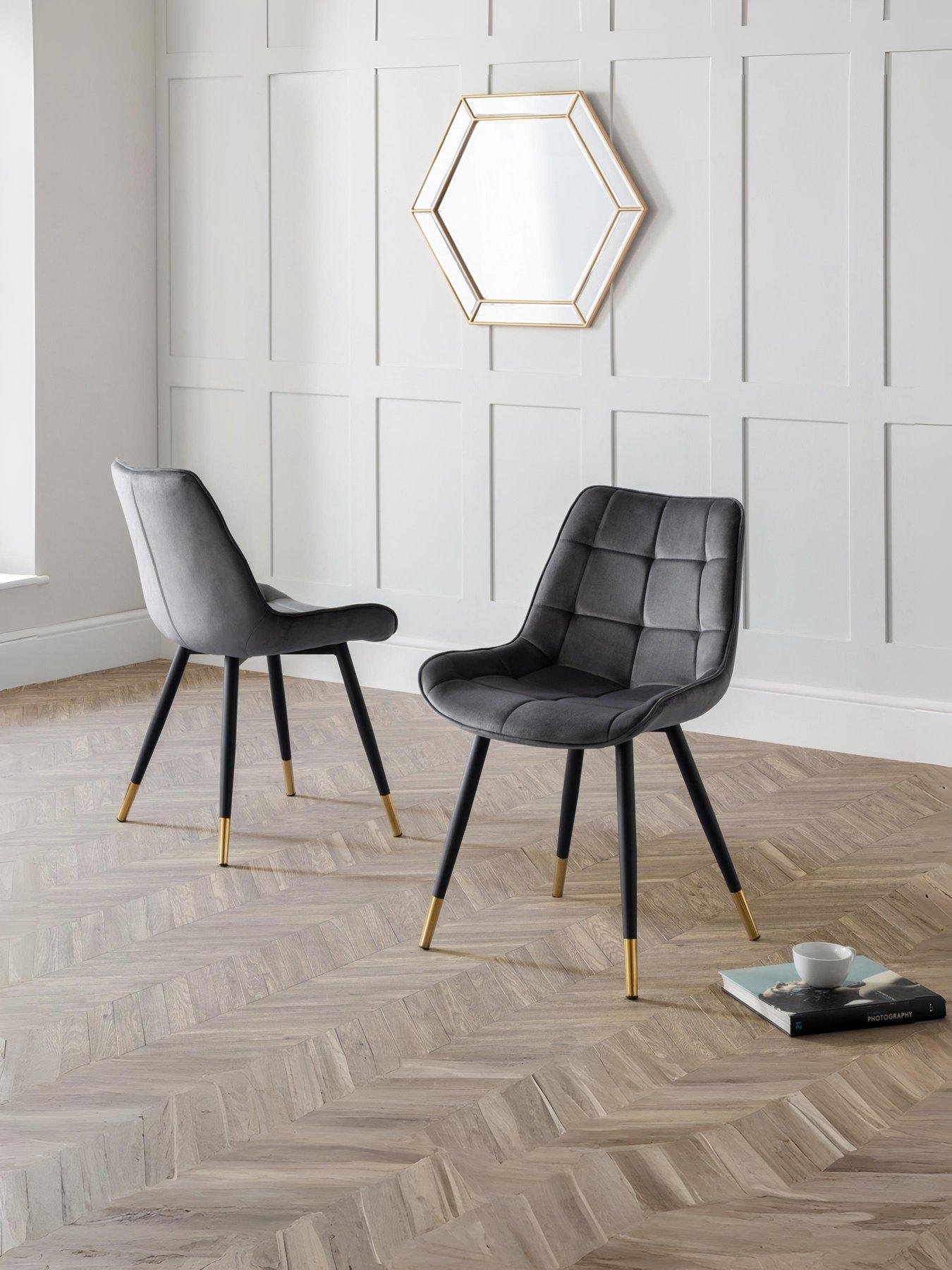 Julian Bowen Hadid Set of 2 Dining Chairs - Grey