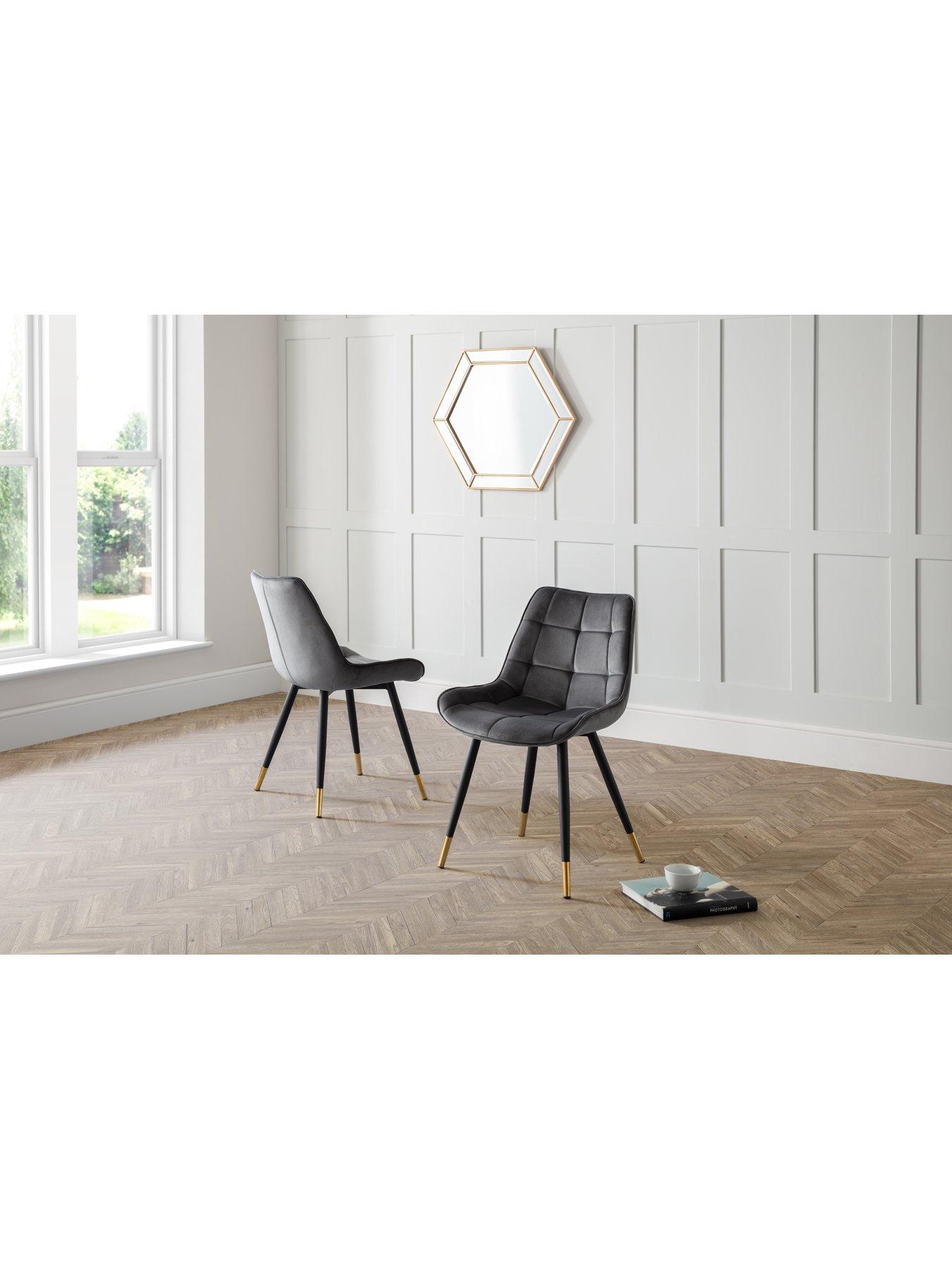 Image 1 of 5 of Julian Bowen Hadid Set of 2 Dining Chairs - Grey